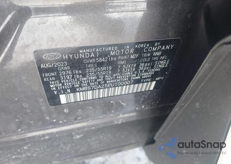 2023 Hyundai Santa Fe Plug-In Hybrid Limited z USA, uszkodzony, nr VIN KM8S7DA25PU100007